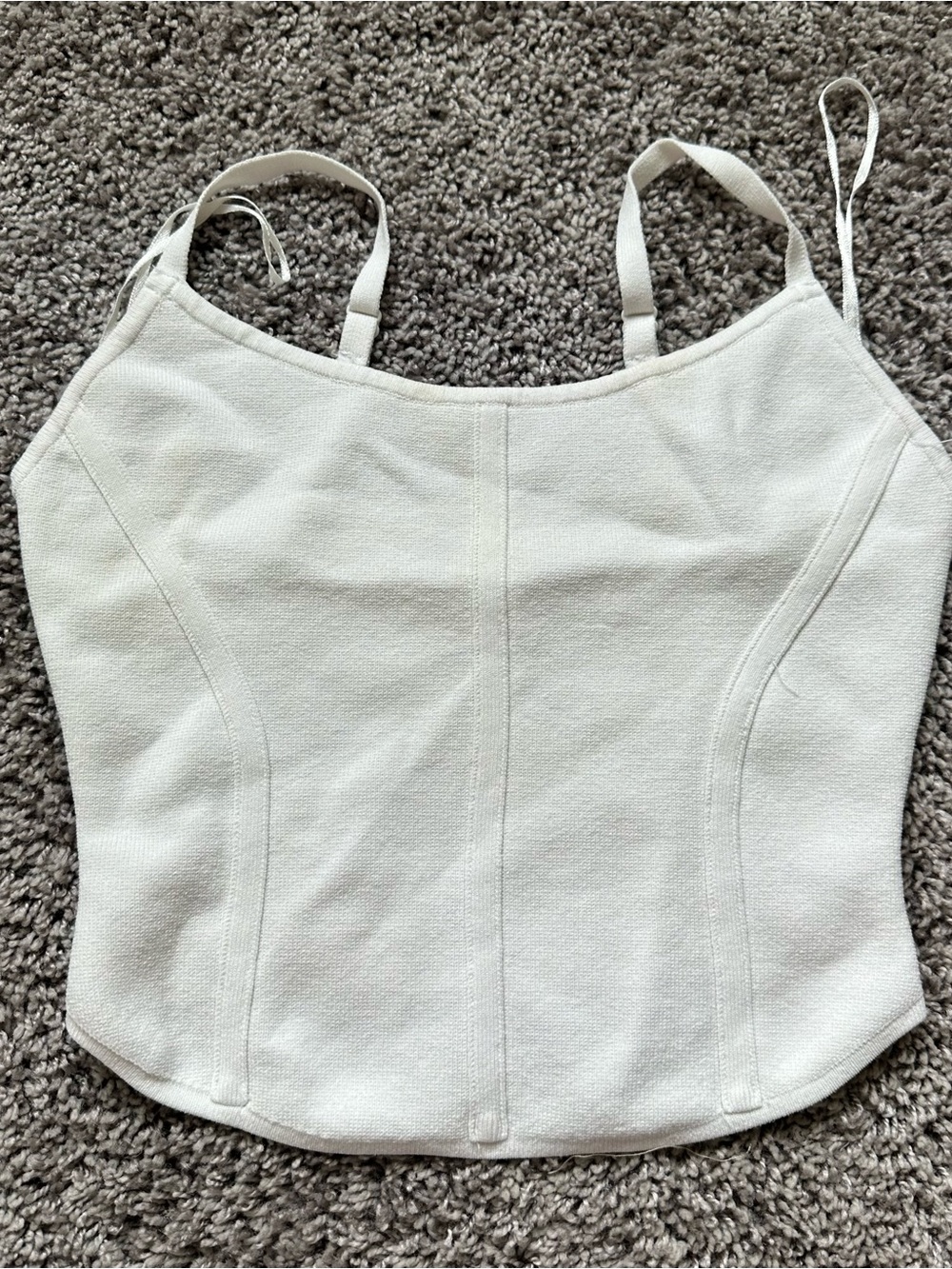 La Hearts Cream Sculpted Camisole Tank